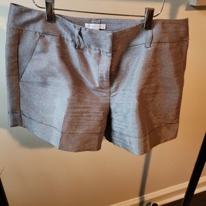 NY&Co Chino Shorts 4 inch Size 12 Silver Shimmer New with Tags
